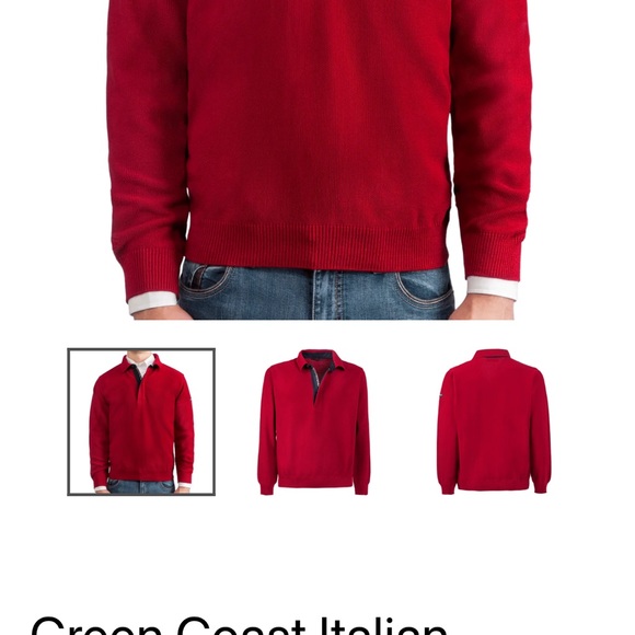 Green Coast Men’s Large Yachting Half Zip Sweater - Picture 7 of 7